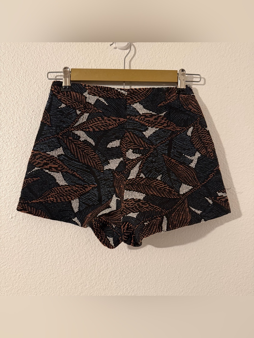 Zara Trafaluc Collection Women’s Cotton Blend Shorts Size XS Blue Jaquard - Picture 7 of 8